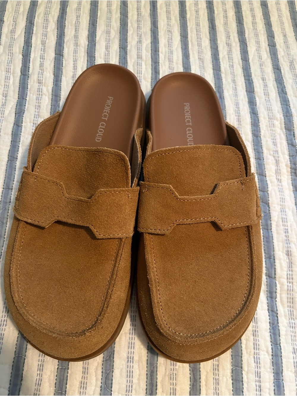 Project Cloud Women's Tan Suede Slide Loafers - Picture 2 of 7